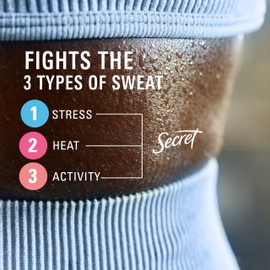 Secret Clinical Strength Antiperspirant Deodorant for Women, 100hr Sweat & Odor Protection, 3X Stress Protection with Hyaluronic Acid, PH Balanced, Invisible Solid, Completely Clean Scent, 0.5 oz