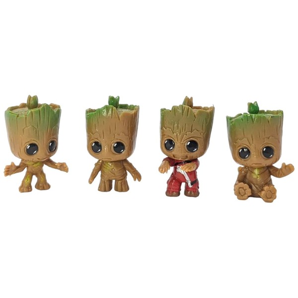 ZEshops 4-Piece Miniature Sitting Tree Men Figurines - Whimsical 1.75"