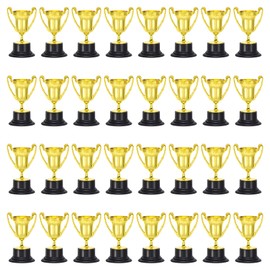 YOKIVE 40 Pcs Mini Gold Trophies, Game Award Cups Small Sports Trophy Prizes for Sport Competition Play (Gold, 3.3-Inches)