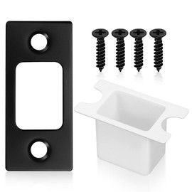 Door Lock Deadbolt Strike Plate - Security Door Lock Latch Box and Box with Screws - Universal Door Hardware Replacement Solution for Misalignment/Jamming/Sticking