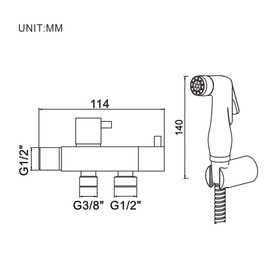 Ibergrif M22005 Hand Held Bidet Sprayer for Toilet, Bidet Attachment for Toilet UK, with Two Outlet Angle Valve, Chrome