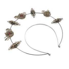 Gatuida Gothic Skull Metal Hair Hoop Party Hairband Comfortable Headband for Women Festival Accessories Stylish Punk Hairband for Ball Party Supplies