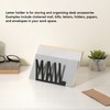 Desktop Letter Holder, Hollow Metal Mail Letter Organizer Large Capacity,