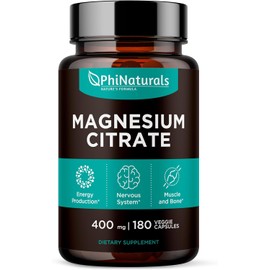 Citrato de Magnesio 400 mg 180 cápsulas por Phi Naturals