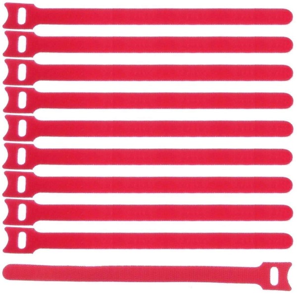 750 x Velcro Cable Ties 200 x 25 mm Red