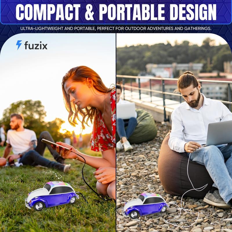 Fuzix WS-1958 Car Bluetooth Portable Speaker with LED AUX USB