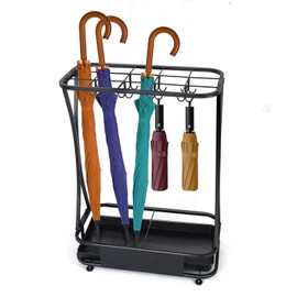 AetherWings Umbrella Stand Rack with 15 slots Umbrella Holder for Entryway Umbrella Holder with Removable Drip Tray, Medium Black