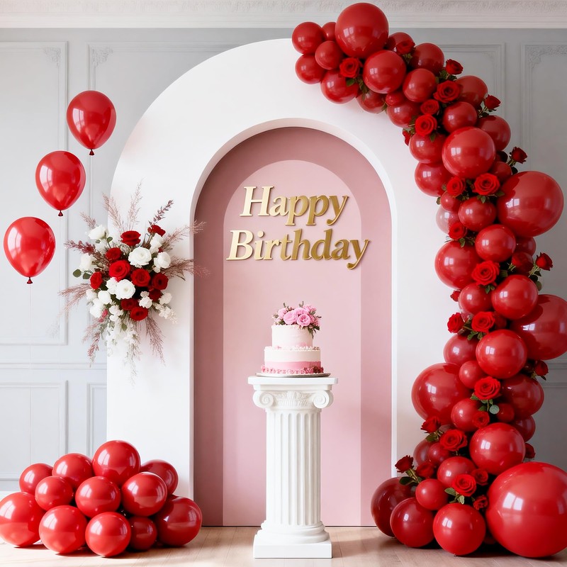 100 Pezzi Palloncini rossi, 12 Inches, in lattice naturale, con