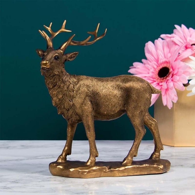 Bronzed Stag Resin Bronze Effect Deer Ornament