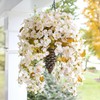 Ivydale Artificial Fall Hanging Flowers with Basket for Outdoors, Fake