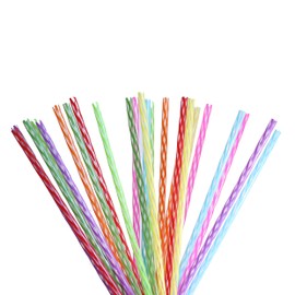 Hogg Reusable Straws - Rainbow (24 Pack), Plastic Straws Reusable, Tumbler Accessories, 9.5 inch