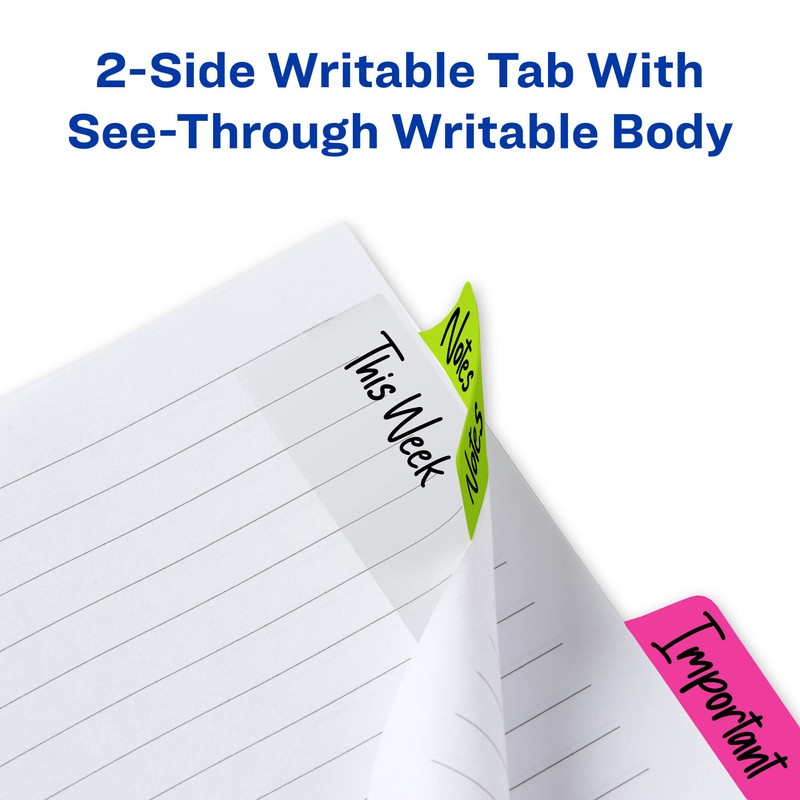 Avery Multiuse Ultra Tabs, 2" x 1.5", 2-Side Writable, Neon
