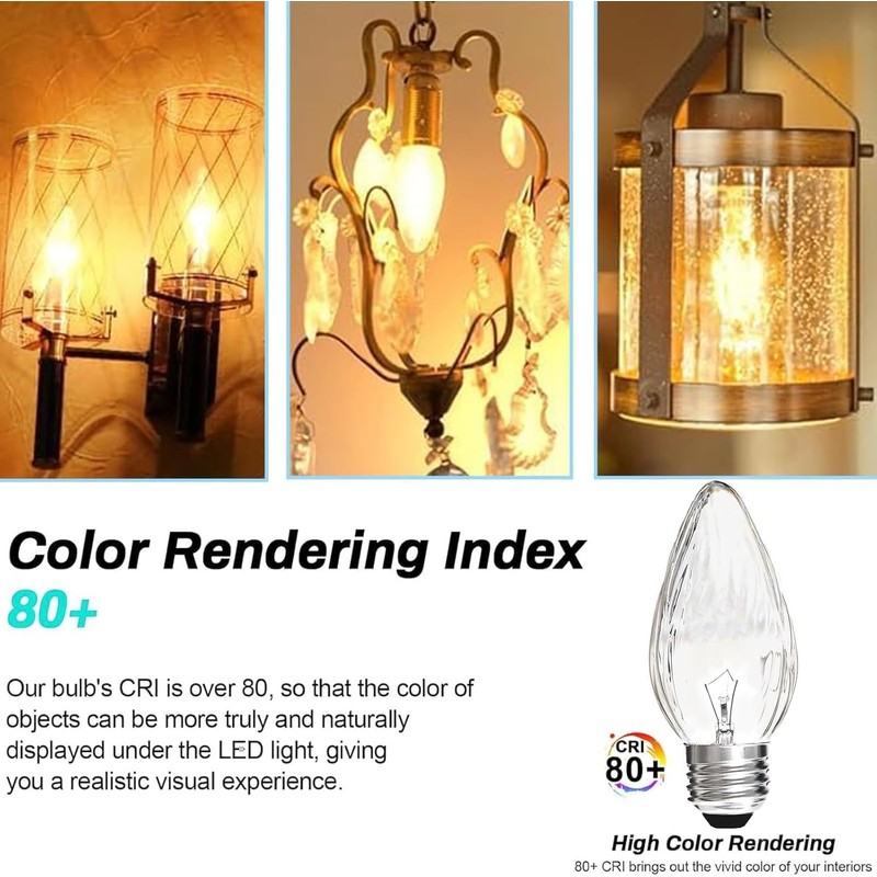 F15 40W Incandescent Light Bulbs, Daylight White 5000K,ge Light Bulbs