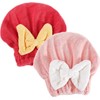 Genérico 2 Toallas Suaves con Lazo para Cabello Mojado, Gorros