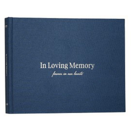 Kunitsa Co. Funeral Guest Book for Memorial Service, in Loving Memory, Navy Blue Cover