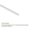 sourcing map Round Solid Aluminum Rod 2mm Diameter 300mm Length