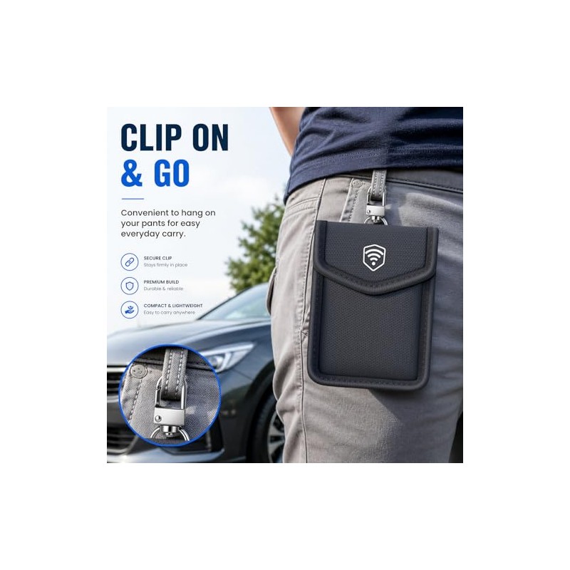 Ninitch Key Fob Signal Blocker Pouch - Waterproof RFID Protection