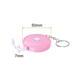 sourcing map Measuring Tape 1.5M/60-inch Retractable Tailors Tape Measure Pocket Size with Key Chain for Body, Fabric, Sewing and Crafts Measurements, Light Pink