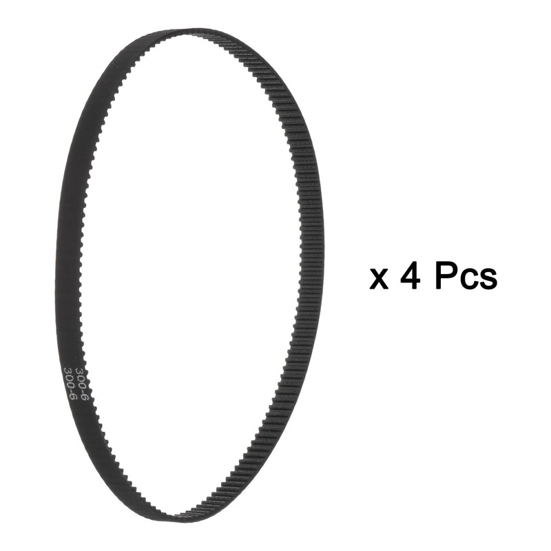 QUARKZMAN 4pcs 2GT Timing Belt Closed Loop Rubber Belts 300-2GT-6,