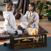 rzoizwko Bamboo Meditation Table with Drawer, Spiritual Altar for Buddhist