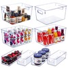 SKTEET Set of 8 Clear Plastic Storage Bins, 4 Large