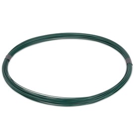 VOSS.farming Binding Wire 25 m x 1.4 mm, Tension Wire, Steel Wire, Mounting Wire, Flower Wire, Craft Wire, PVC Coated, Green