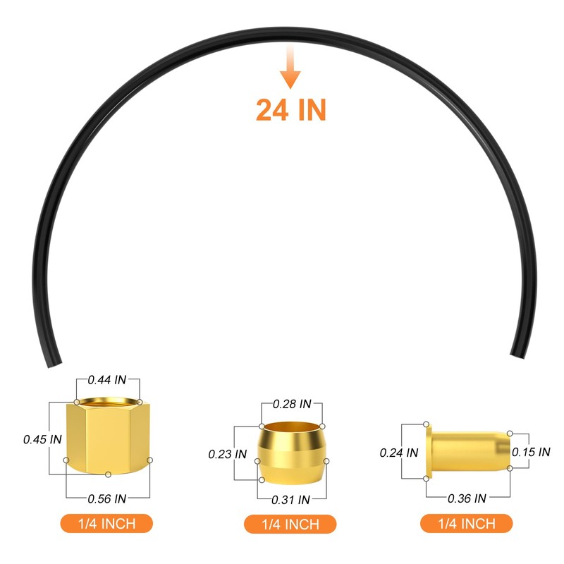 GASHER 10Pcs 24Inch Air Compressor Unloader Tube Kit, Contains 1/4"