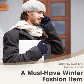 Rahhint Wool Winter Gloves Men Women Fleece lined Knit Gloves with Touchscreen Fingers Insulated Gloves Keep Hand Warm Gift