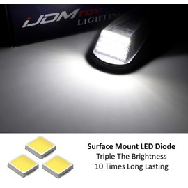 iJDMTOY Semi-Clear Lens Xenon White Full LED Cab Roof Marker Lamps Replacement Compatible With Ford 1980-1997 F150 F250 F350, Also Universal Fit For Other Trucks