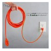 Multicontacto de 3 tomas Kitul extensión 5mcolor naranja largo del
