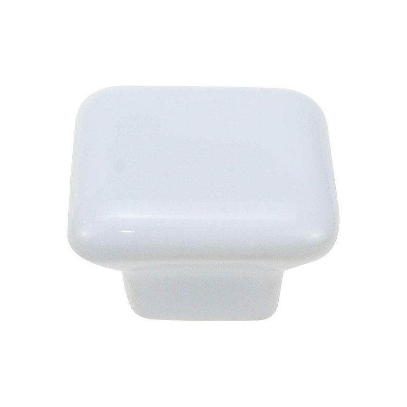 Bitray Square Knobs Ceramic Knobs White Pull Handles for Drawers,