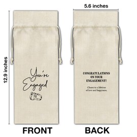 RNYJJ Wedding Wine Bag - Engagement Gift for New Couples, Mr & Mrs Marriage & Honeymoon