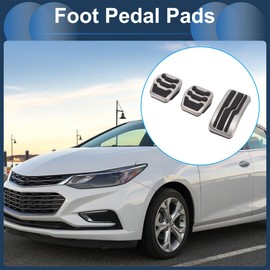 X AUTOHAUX 3 Pcs Manual Foot Pedal Pads Foot Accelerator Pedal Covers for Ford Focus MK2 2004-2011 Stainless Steel Silver Tone