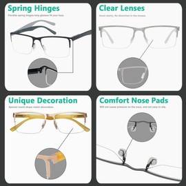 Eyekepper 12-pack Half-Rim Reading Glasses for Men Lightweight Metal Readers +3.00