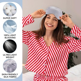 Geyoga 24 Pcs Silk Sleep Masks Soft Satin Eye Masks for Sleeping with Adjustable Elastic Strap Comfortable Blindfold Eyeshade for Men Women Travel Nap Night Sleep(Black, Grey, Green, Pink)