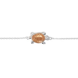 Annie Oak Womens 925 Silver 18K Rose Gold Turtle Maui Bracelet
