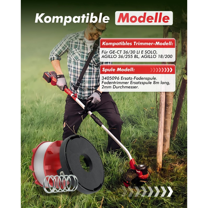LADAMI Einhell Replacement Thread Spools for Einhell Grass Trimmer, 2