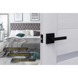 Avalon 0610 'MIRA' - Modern Door Handle Lever Set in Matte Black Finish (Privacy/Passage)