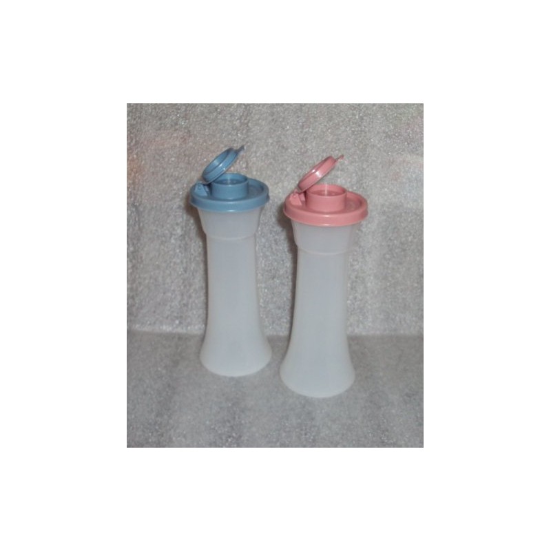 Tupperware Tall Hourglass Salt and Pepper Shakers Set, Country Pastel
