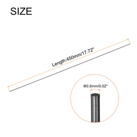 MECCANIXITY Carbon Fiber Rod, 0.5mm x 450mm Carbon Rod Bar for RC Airplane DIY Craft Kite Wing Tube Quadcopter Arm Repair Pack of 4