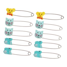 EXCEART Baby Safety Pin 30 pcs pin Animals for Diaper Diapers for Adults Brooch Animal Buckle Shower abs Cartoon Buckle Safety Buckle U-sharped Lock Cloth Plastic Head