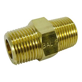 Flowbar Brass Threaded Fitting Hex Nipple G6N-02-BS 1/4
