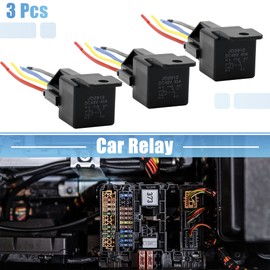 sourcing map 3 pieces DC 48V 40A SPDT car relay 5 pin 5 wires with wiring harness socket plug