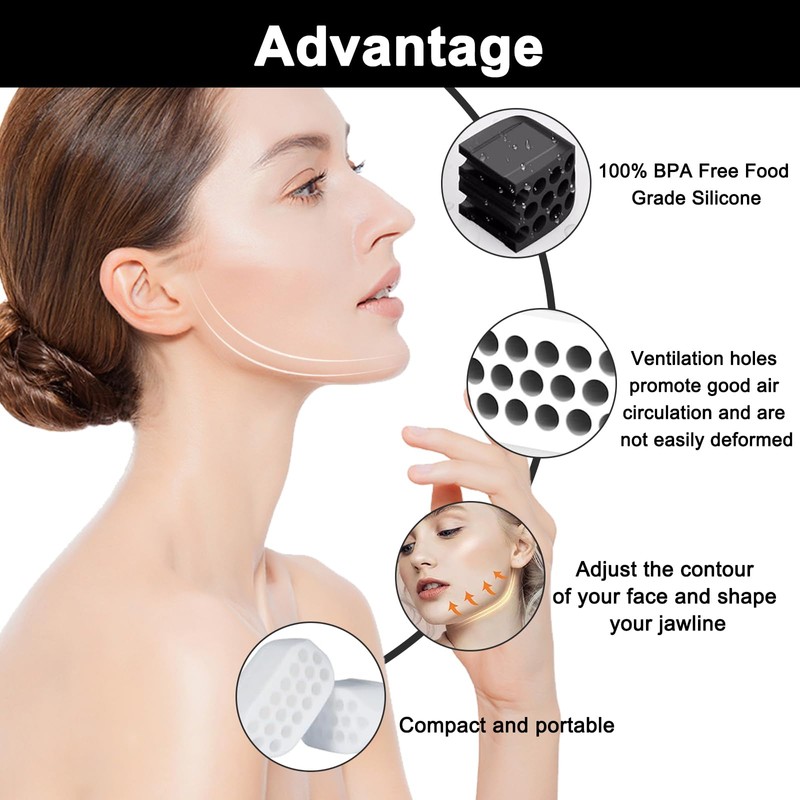 LEOEASIY 6 pieces Jawline trainer, comes with 1 storage box,