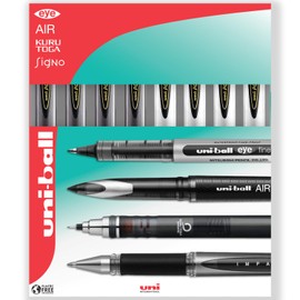 uni-ball SN-220 Power Tank Retractable Ballpoint Pen - 1.0mm - In Cardboard Wallet (Pack of 8, Black and White)