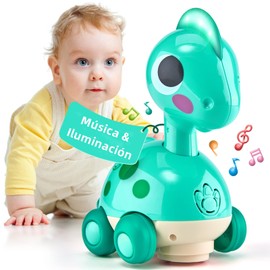 Juguete Músical, Juguete Dinosaurio Interactivo para 4+años, Juguete para Gatear con Sonido y Luz, Juego de Dinosaurio Educativo, Crawling Dinosaur Sensory Toy para Estimular, Regalo de Fiesta