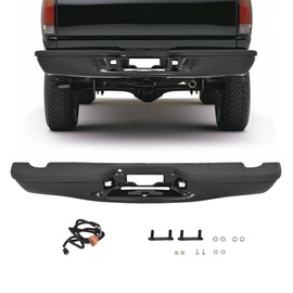 KUAFU Rear Step Bumper Assembly Compatible with 1997-2003 Ford F150 Flareside(Stepside)&Crew Cab Style For 2004 F150 Heritage w/o Park Assist Sensor Holes Replace for FO1103104, YL3Z17906FA