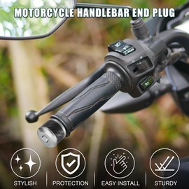 TUCKBOLD Motorcycle Handlebar End Plug Aluminum Alloy 18mm-20mm 0.71"-0.79" Fashionable | Front Handle Bar Grips Cap Gear Balanced Plug Silver Tone 1 Pair