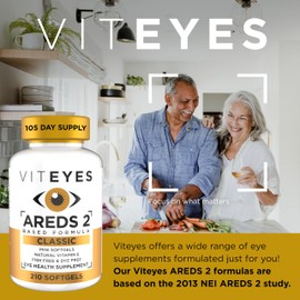 Viteyes AREDS 2 Classic Macular Health Formula Softgels, Eye Health Vitamin to Support a Healthy Macula, Lower Zinc, Eye Vitamins, Macular Vitamins, Beta-Carotene Free, 210 Softgels…