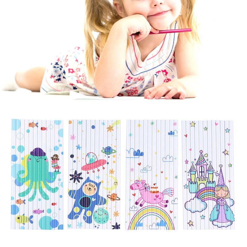 48Pcs Pencil Set Cute Puzzle Comfortable Grip Quadrilateral Design Cartoon